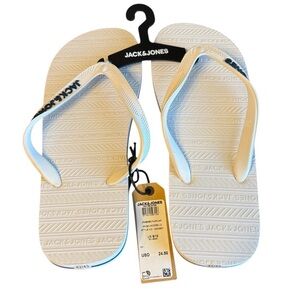 Men’s Jack & Jones basic white flip flops. Size 9/10. New!